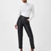 Spanx leather like straight leg pants size petite medium black