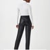 Spanx leather like straight leg pants size petite medium black