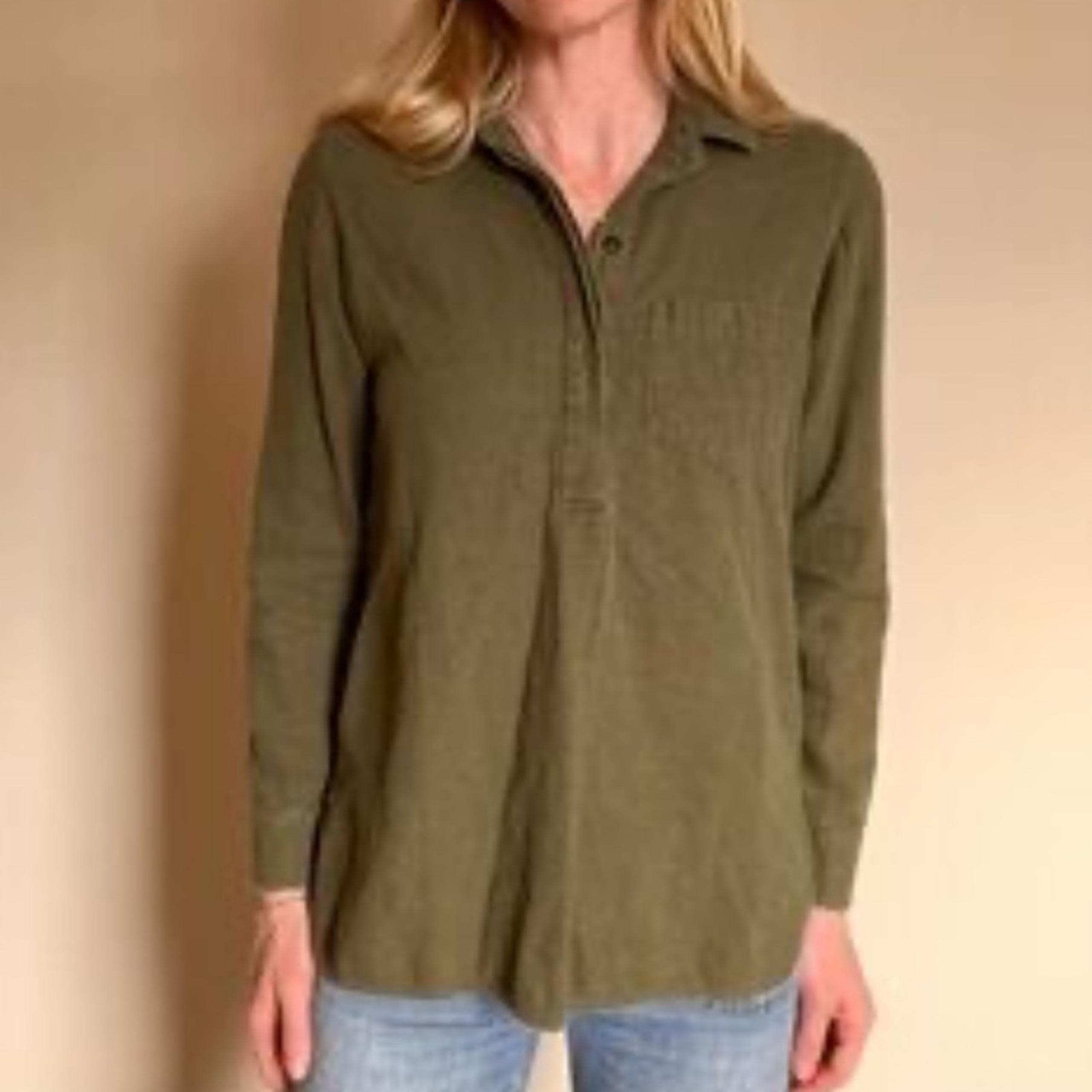 Madewell Ex Boyfriend Oversized Green Button Up Shirt Women’s