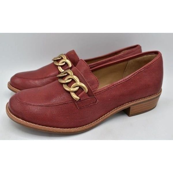 Sofft Womens Size 10 Nevara Tango Red Leather Slip On Loafers Shoes 18929