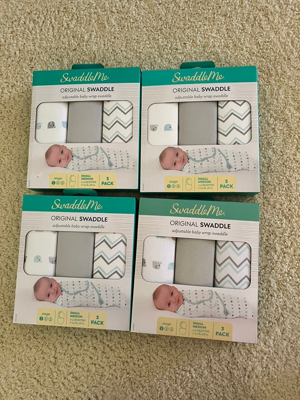 New 27 Swaddle me 4 packs of 3 .