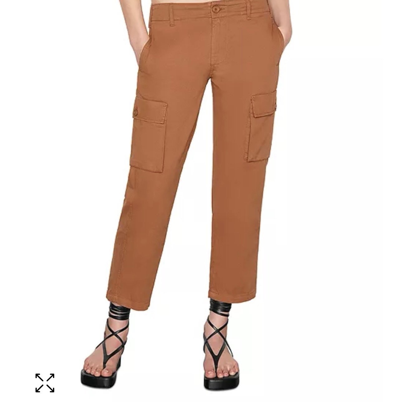 Frame Relaxed Solid Cropped Utility Pant Washed Latte Size 26