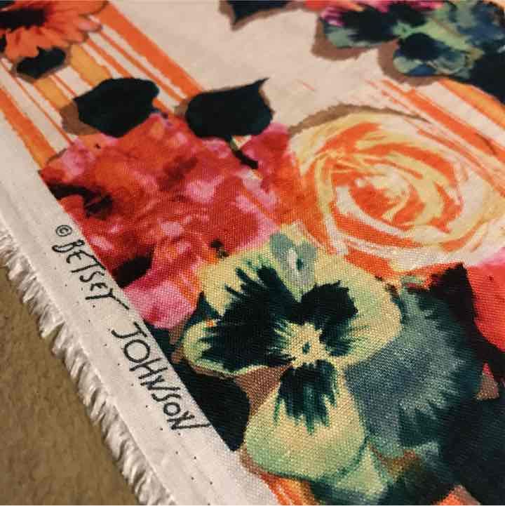 Betsey Johnson fabric yard rose yellow