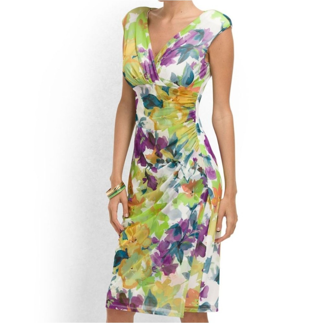 LONDON TIMES Spring floral sleeveless midi dress, size 10