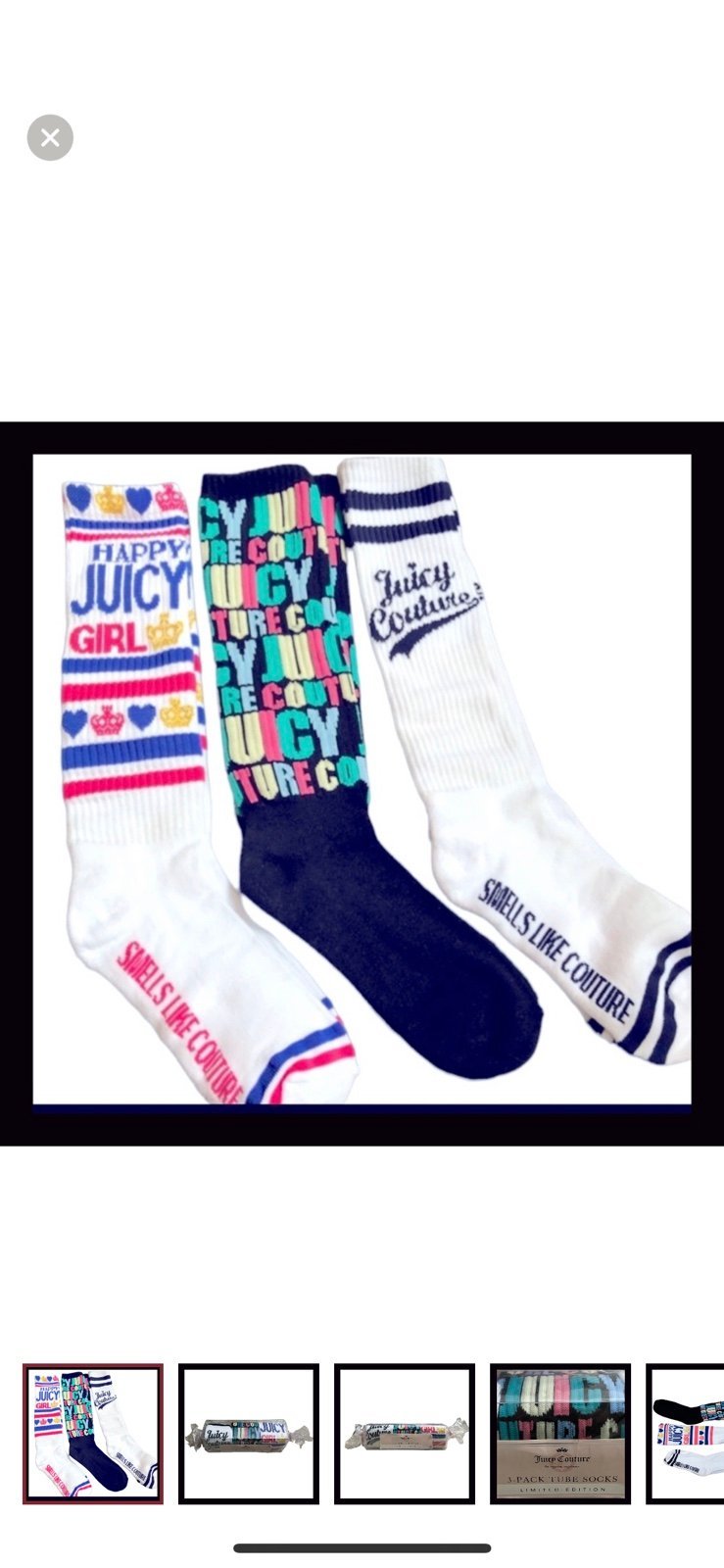 Limited Edition Juicy Couture Rare Tube Socks NEW IN PACKAGE