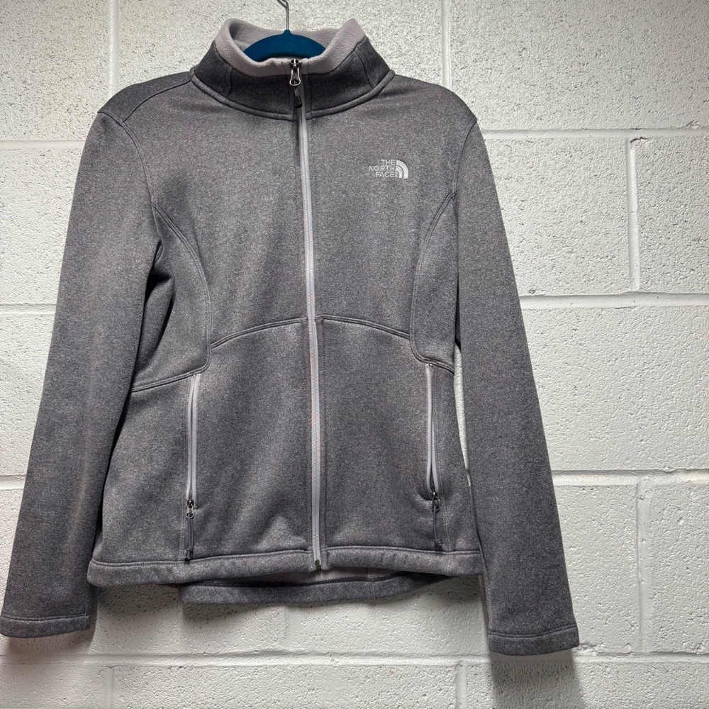 North Face Agave Fleece Full Zip Jacket Charcoal Gray Women's Size medium