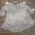 Gypsy 05 Boho high low sweater with lace back Small blue and off white