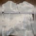 Gypsy 05 Boho high low sweater with lace back Small blue and off white