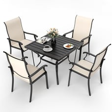 Pamapic 5 Pieces Patio Dining Set, Outdoor Dining Set for Garden Poolside Deck