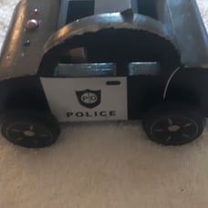 Pottery barn kids police car wooden preo