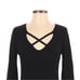 Free People Black Ribbed Knit Crisscross Tunic Sweater Size XS