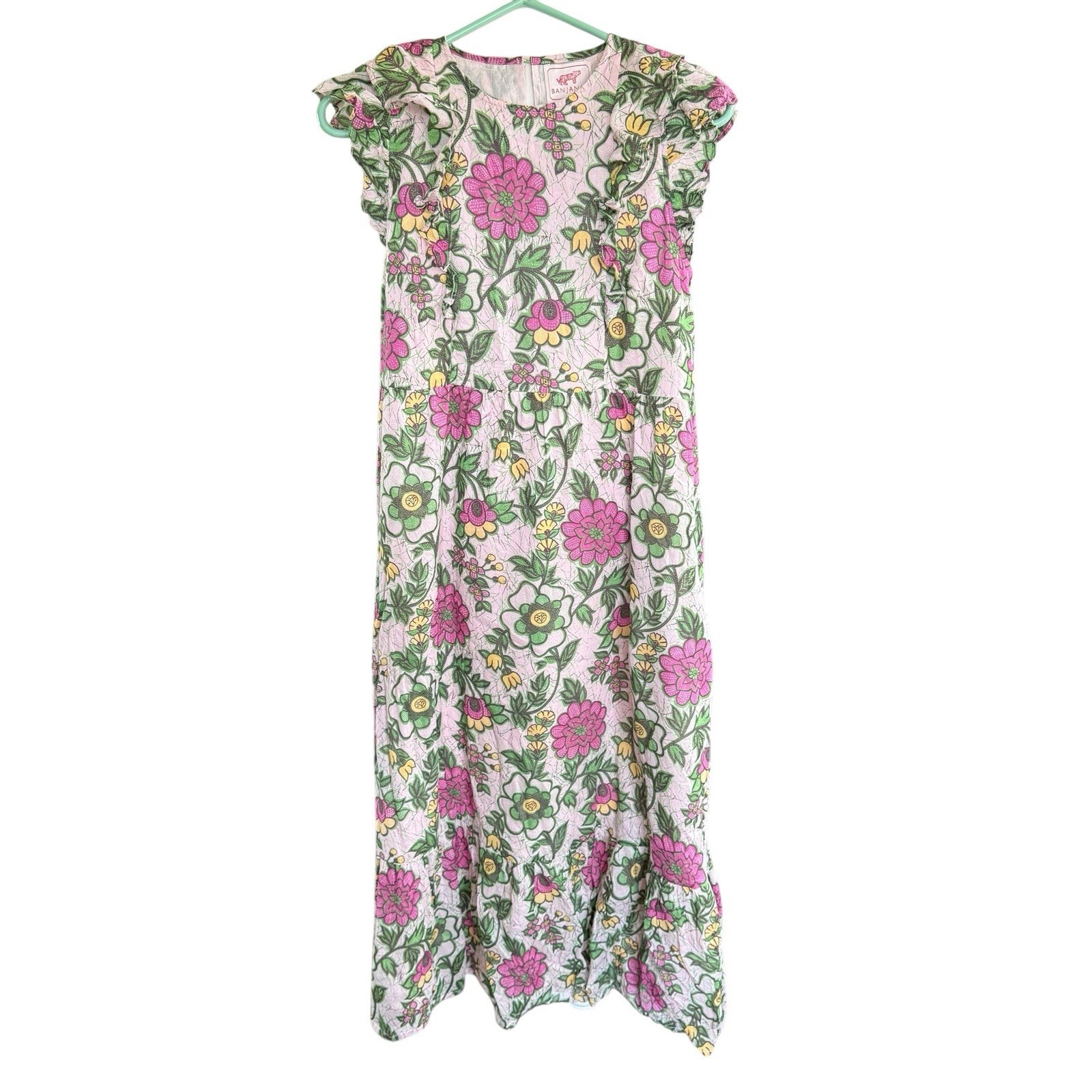 Banjanan Eliana Dress Lilac Sachet Women's S Floral Ruffles Feminine Cottagecore