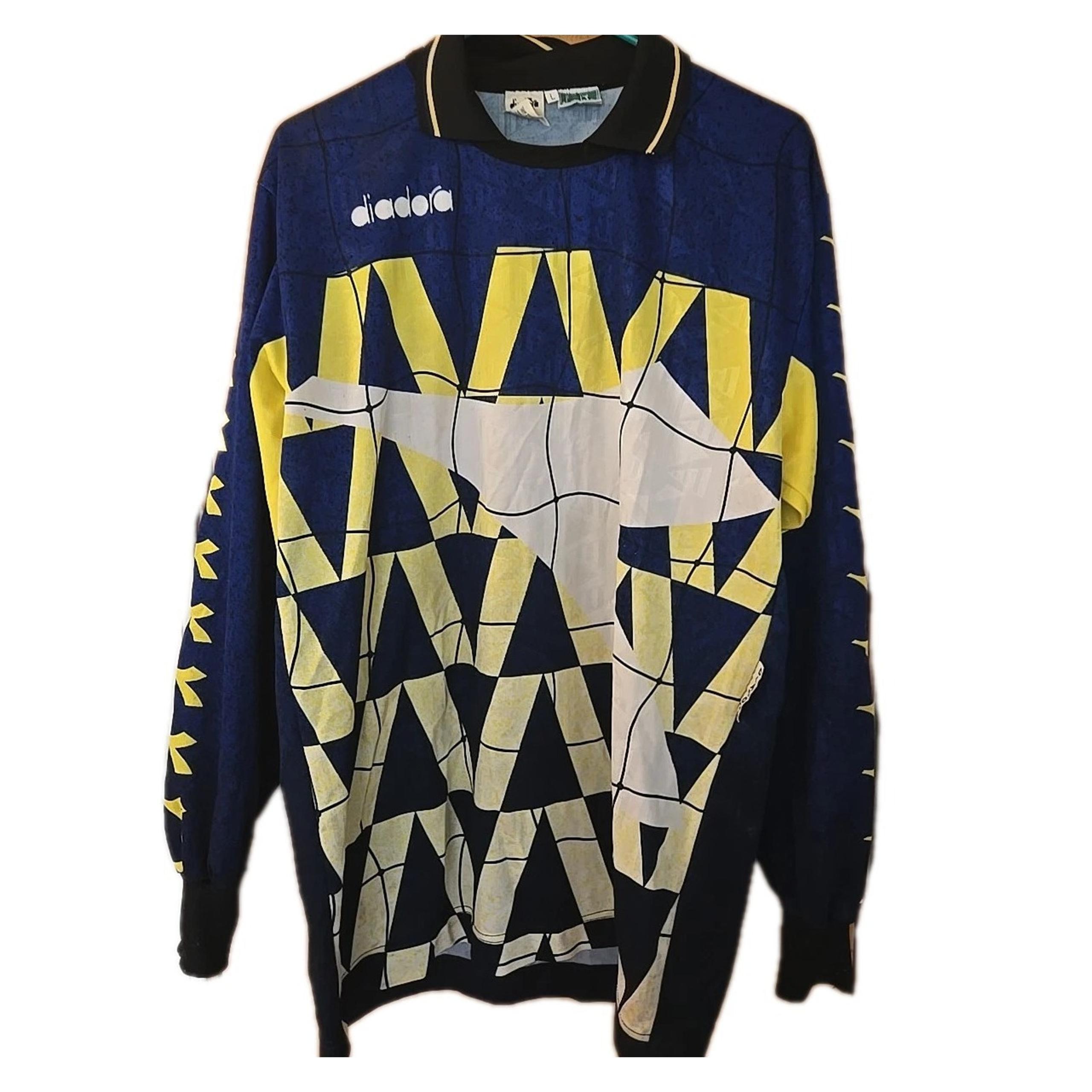 Diadora Football Soccer Vintage Goalkeeper Jersey Men’s Large Blue #2