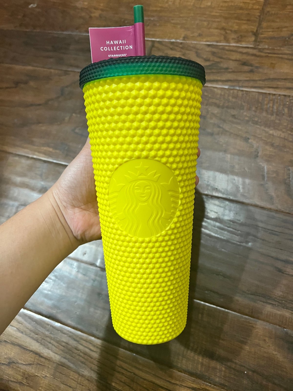 Starbucks yellow studded tumbler Hawaii version