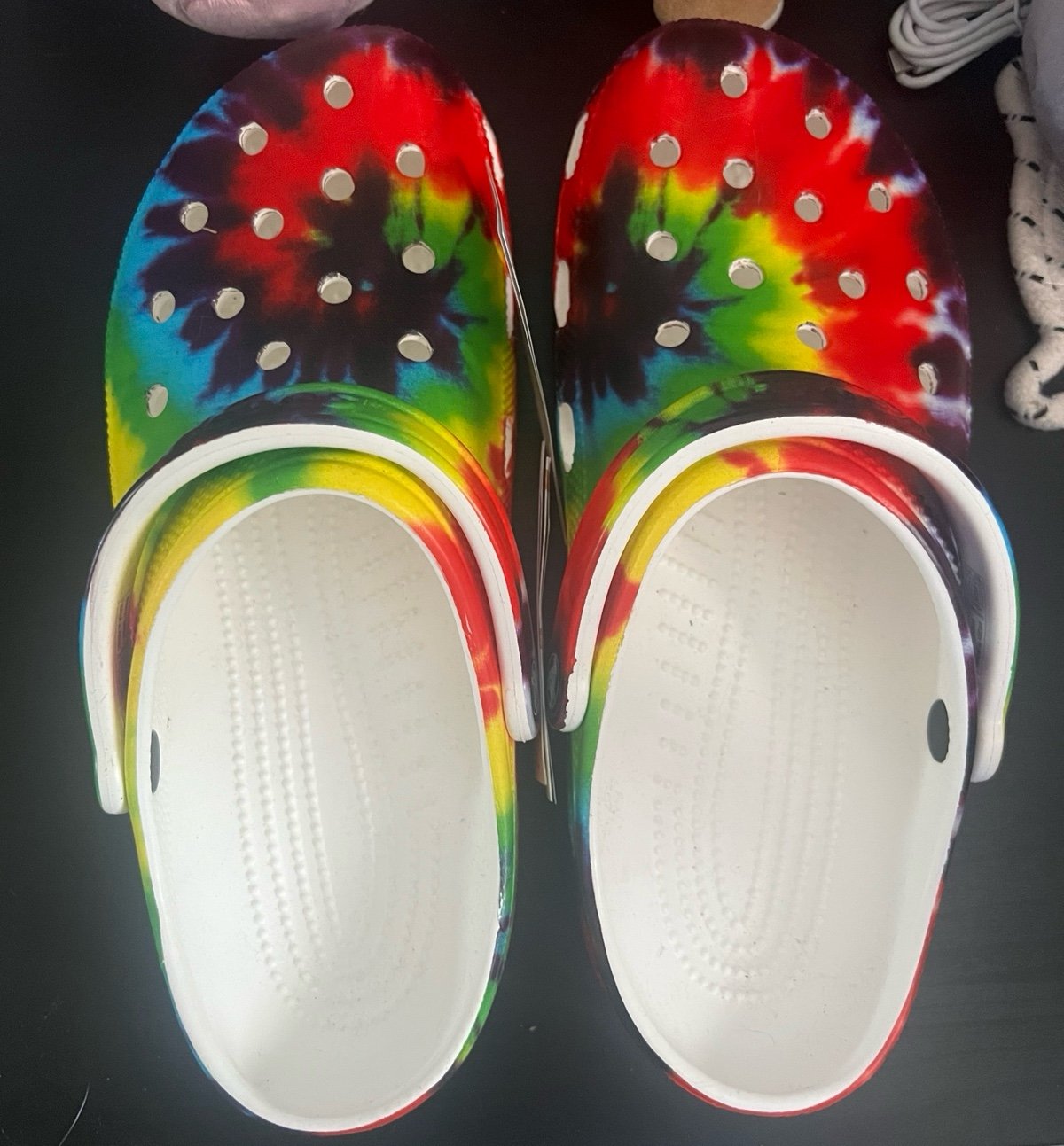 Tie dye Crocs