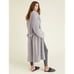 Barefoot Dreams Cozy Chic Adult Robe Long Sleeve Light Gray/White Size 2 / M NWT