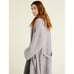 Barefoot Dreams Cozy Chic Adult Robe Long Sleeve Light Gray/White Size 2 / M NWT