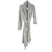 Barefoot Dreams Cozy Chic Adult Robe Long Sleeve Light Gray/White Size 2 / M NWT