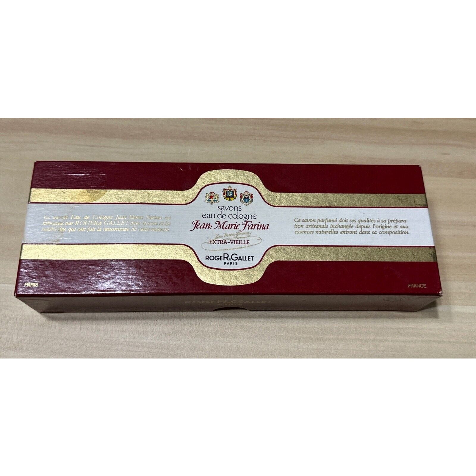 ROGER & GALLET Paris SOAP eau de cologne 3 Pack SEALED JEAN MARIE FARINA Vintage