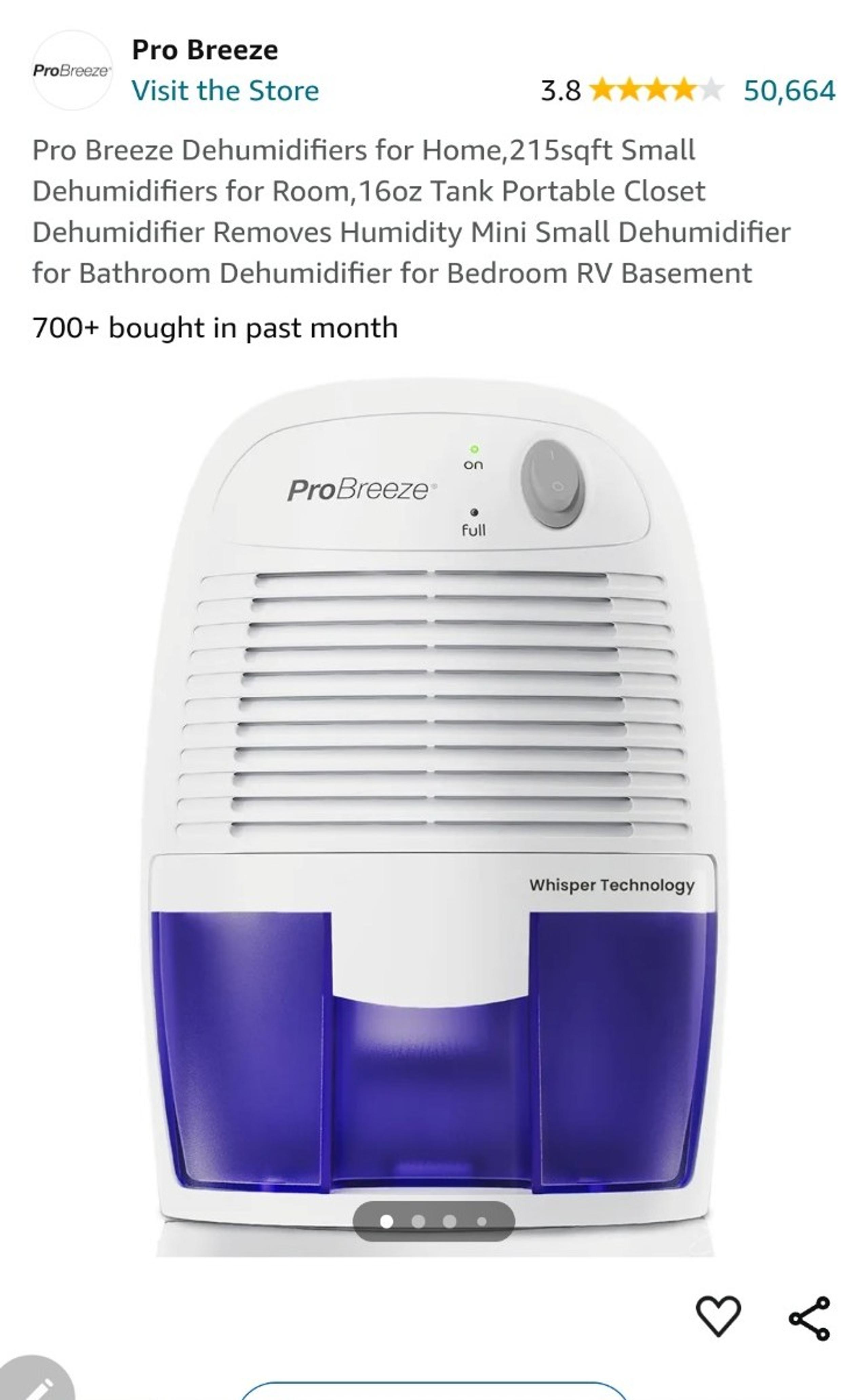 Pro Breeze mini dehumidifier NIB