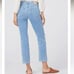 PAIGE Amber Mid Rise Straight Fiesta Destructed light wash jeans 25