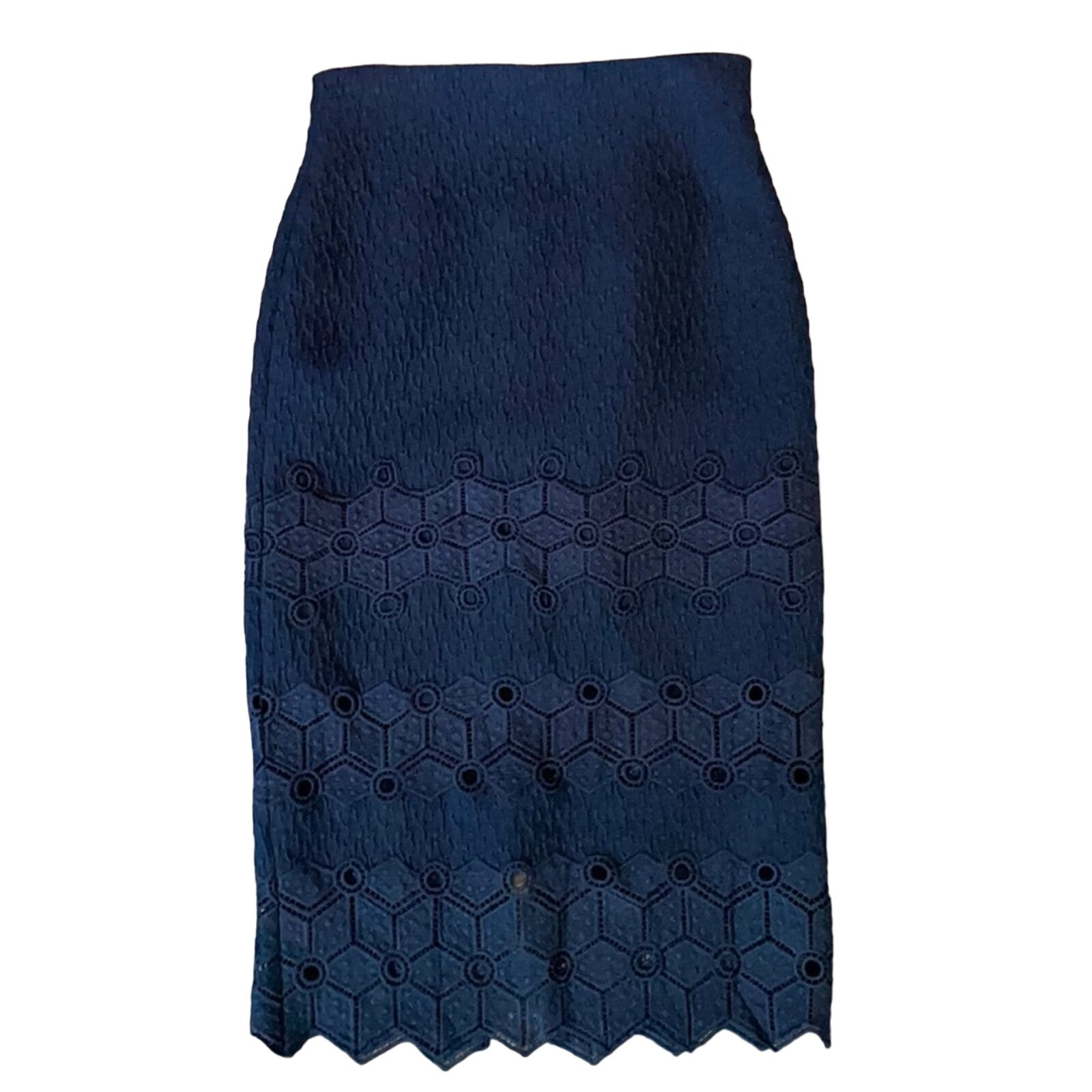 NWT Rebecca Taylor Navy Lace Skirt Size 4