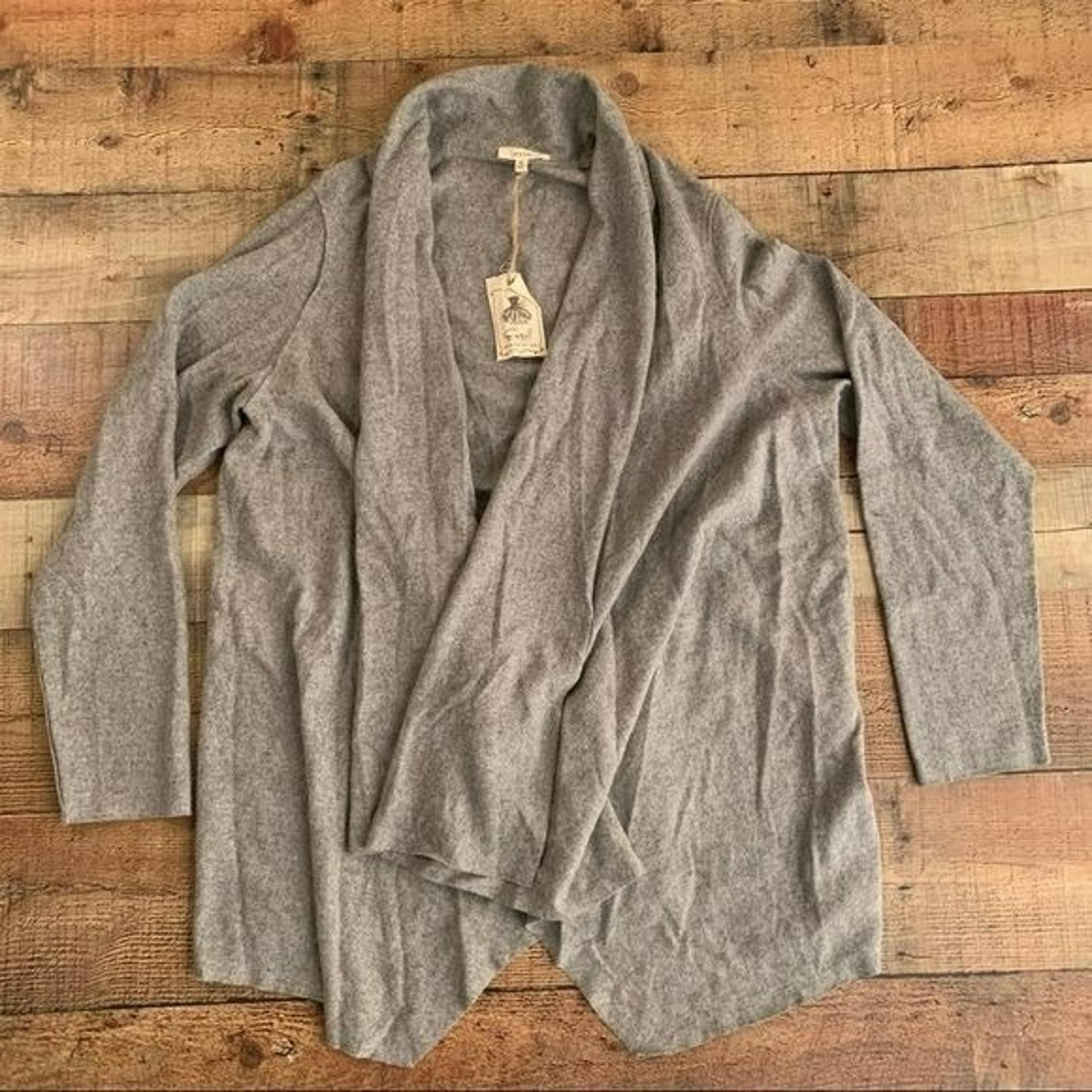 Easel women’s size medium wool open front long sleeve cardigan feather duster