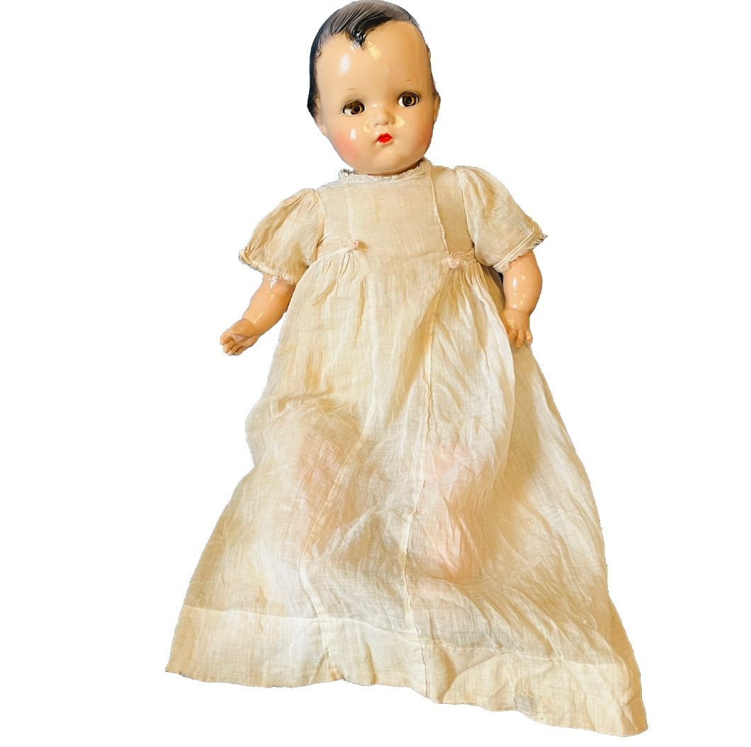 Vintage Madame Alexander Little Genius Crying Baby Doll Flirty Eyes 26 Inch 30s