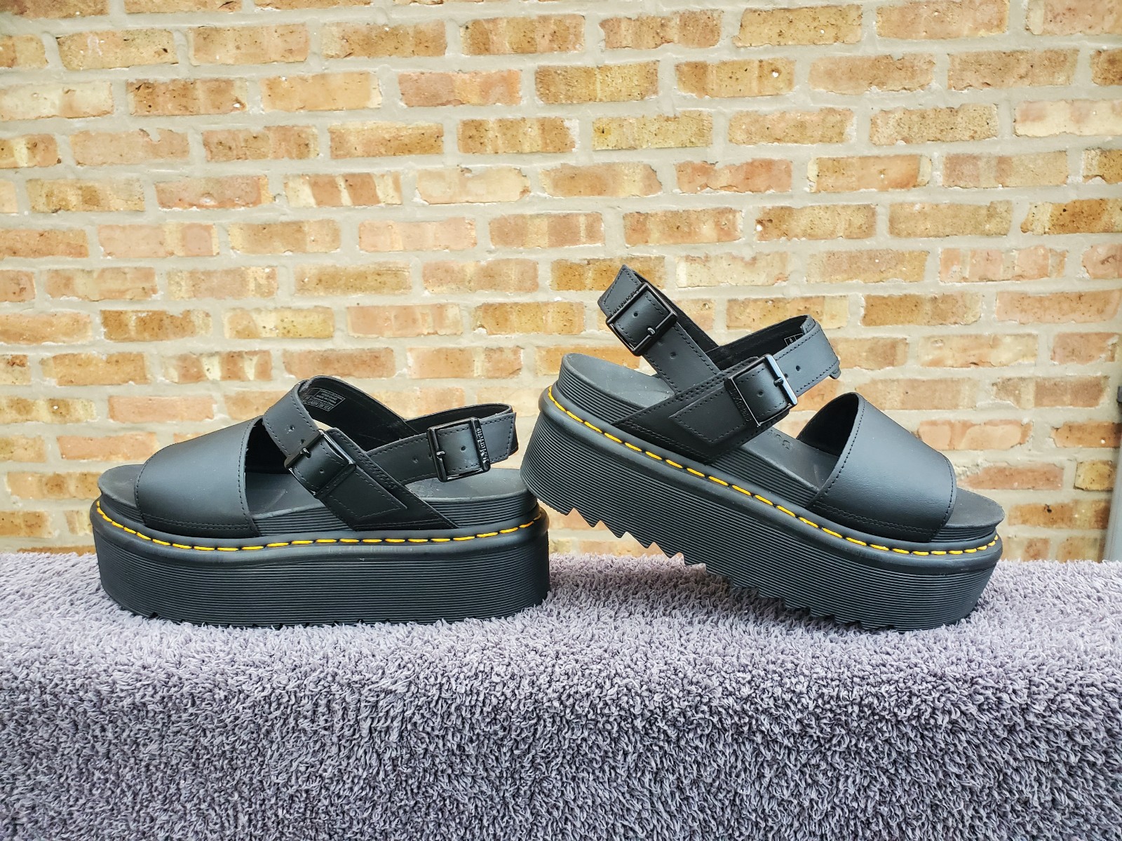 Dr Martens Quad Platform Sandals Black Women's US Size 10
