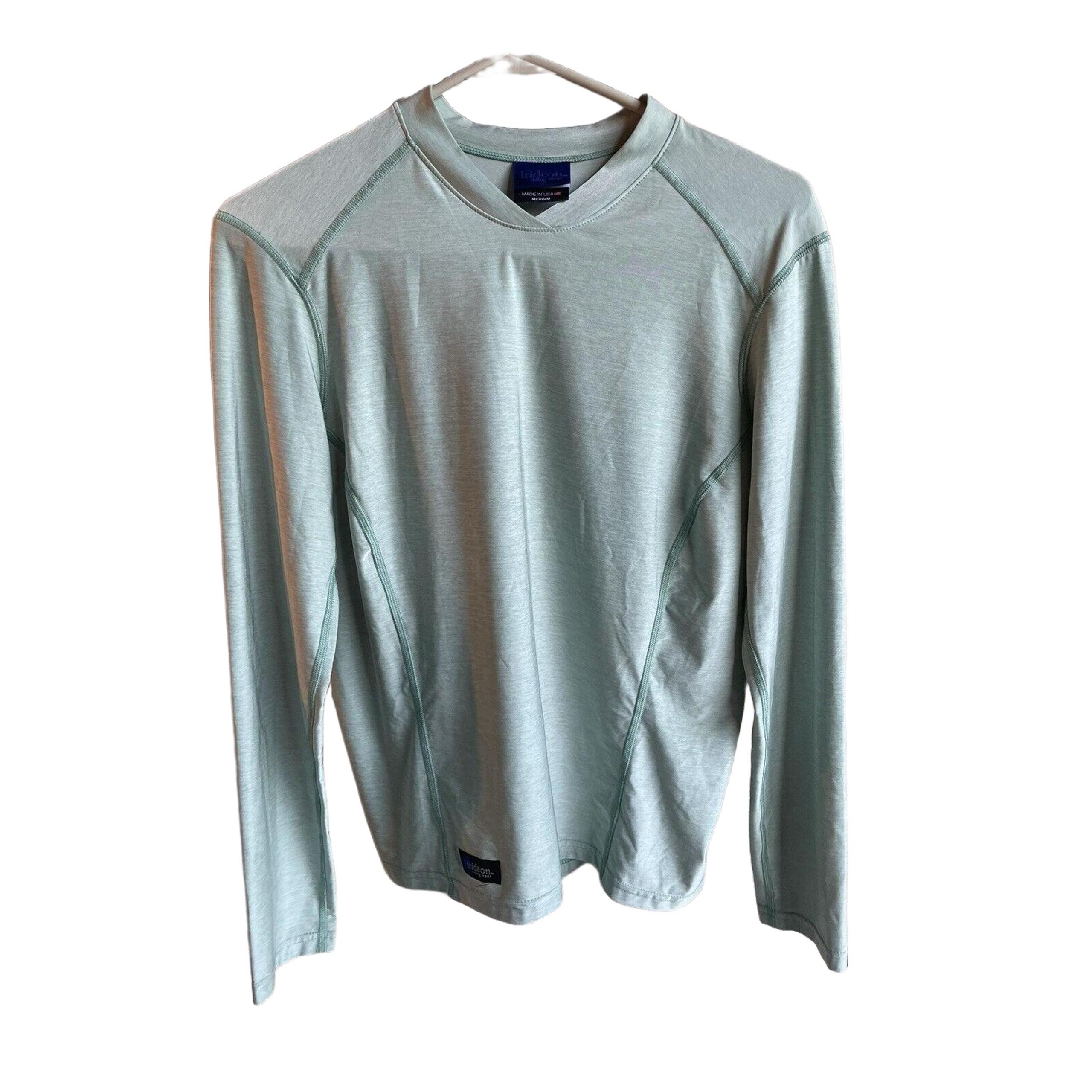 Irideon Riding Wear V Neck Long Sleeve Shirt Mint Green  Size Medium equestrian
