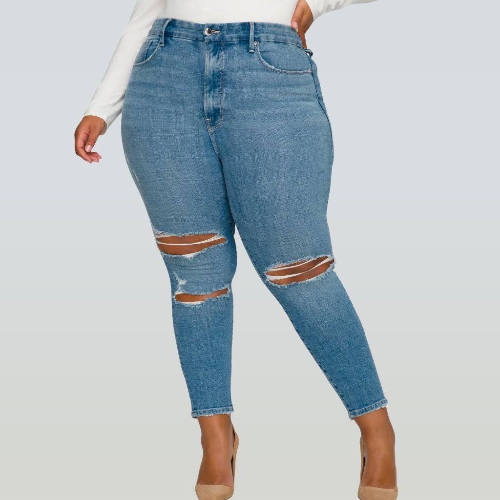 NWT Good American Good Legs Crop Jeans blue617 size 20
