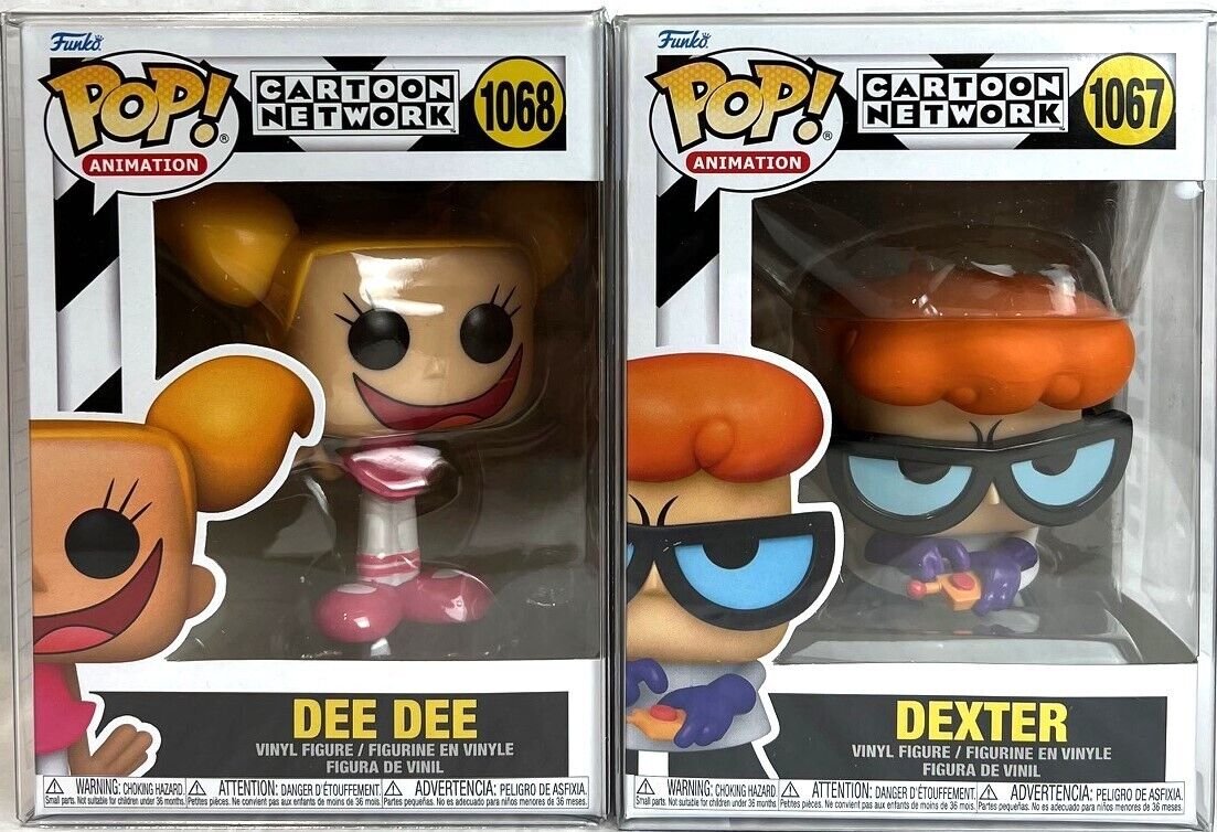 Funko Pop! Dexter Laboratory Dexter #1067 & Dee Dee #1068 Set of 2 W/Protectors