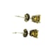 Pair Sterling .925 Silver Yellow Diamond 1980's Stud Earrings 5mm Stones Vintage
