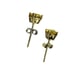 Pair Sterling .925 Silver Yellow Diamond 1980's Stud Earrings 5mm Stones Vintage