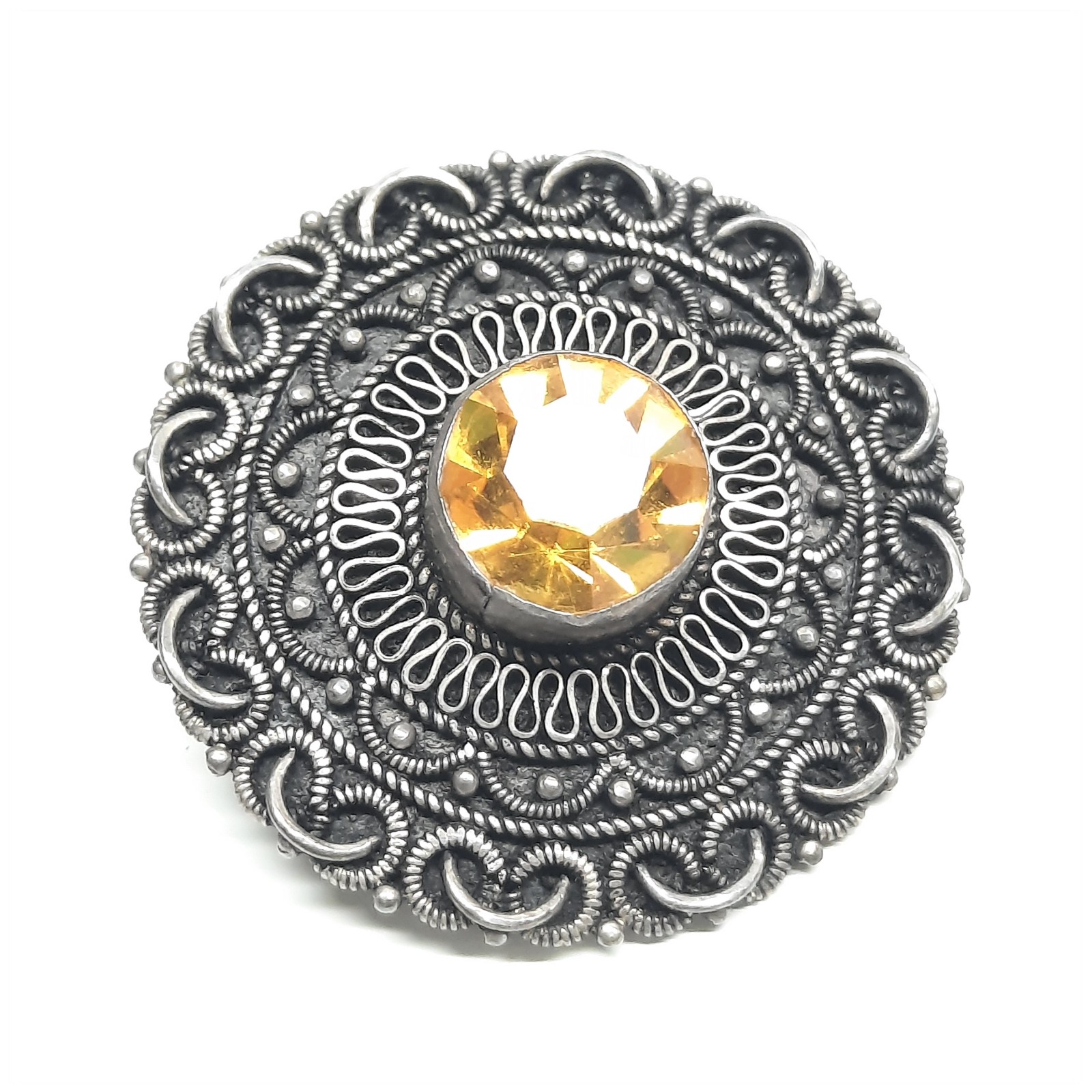 Vintage Jerusalem pin pendant 900 signed