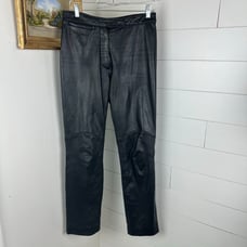 Wilsons Leather Maxima Leather Pants Vtg Black Motorcycle Biker Size 8