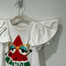 KIDS: Fendi Sleeveless Dress in White with Watermelon Monster Print