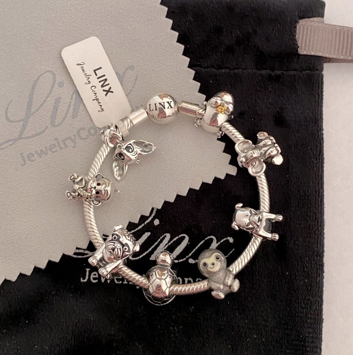 Linx Snake Chain Bracelet with Animal Themed Charms