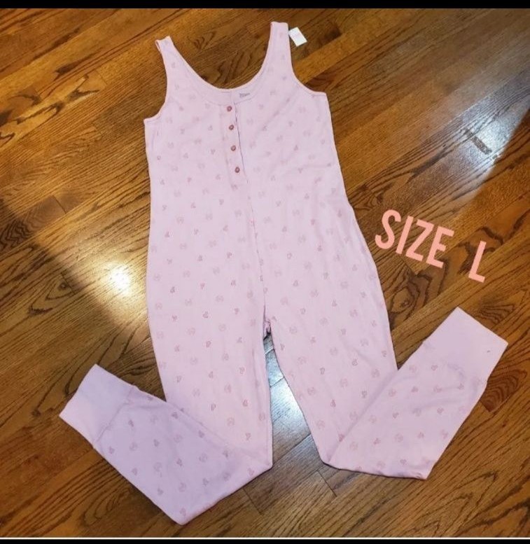 VS Pink L One Piece Onesie Sleeveless PJ