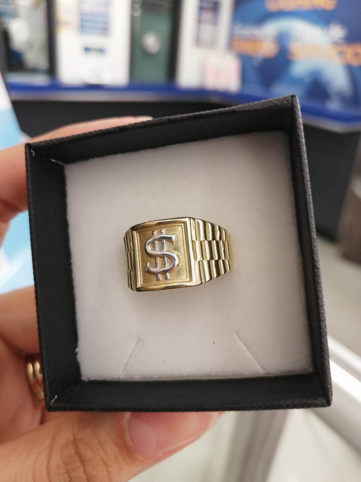 10kt real gold sign ring for men