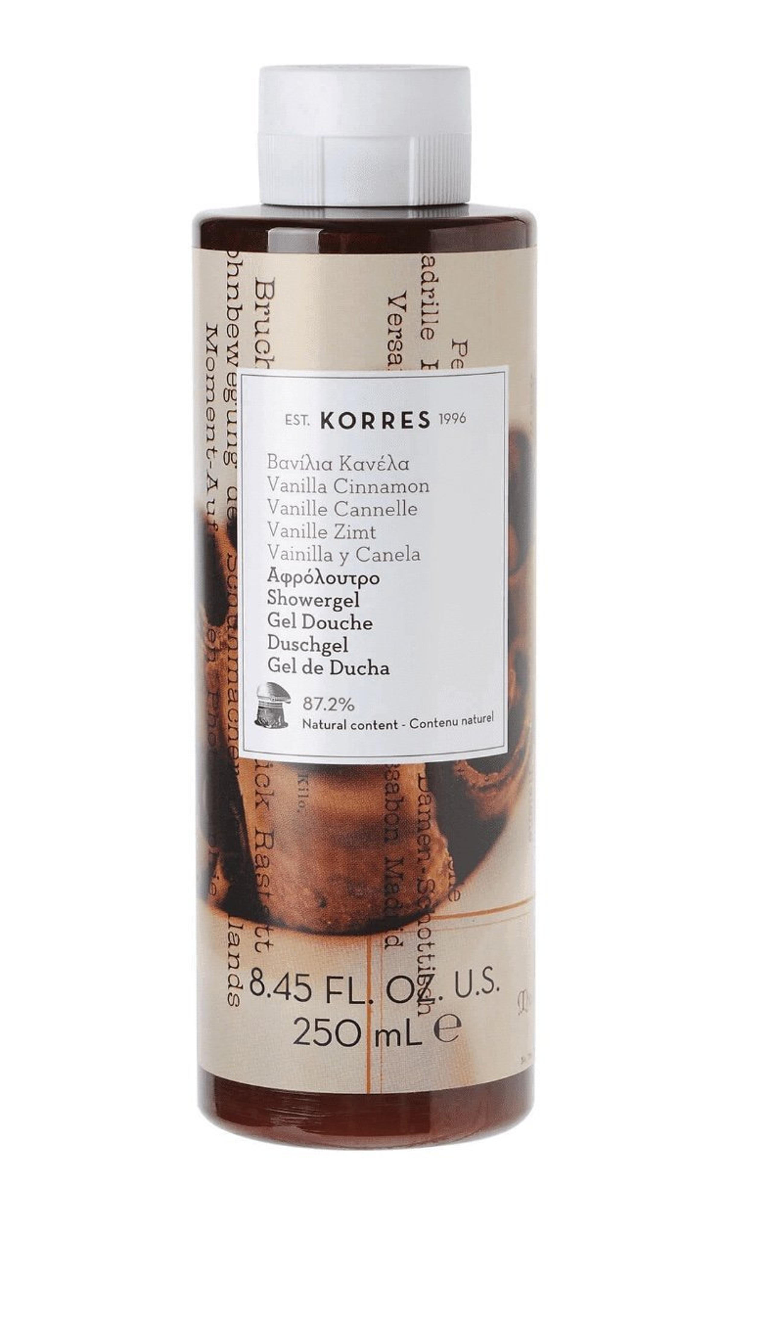 Korres shower gel in Vanilla Cinnamon   8.45 ozs.