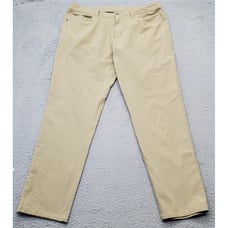 Lululemon ABC Pants Men's Size 34 Beige 5 Pockets Low Waist Straight Leg Preppy