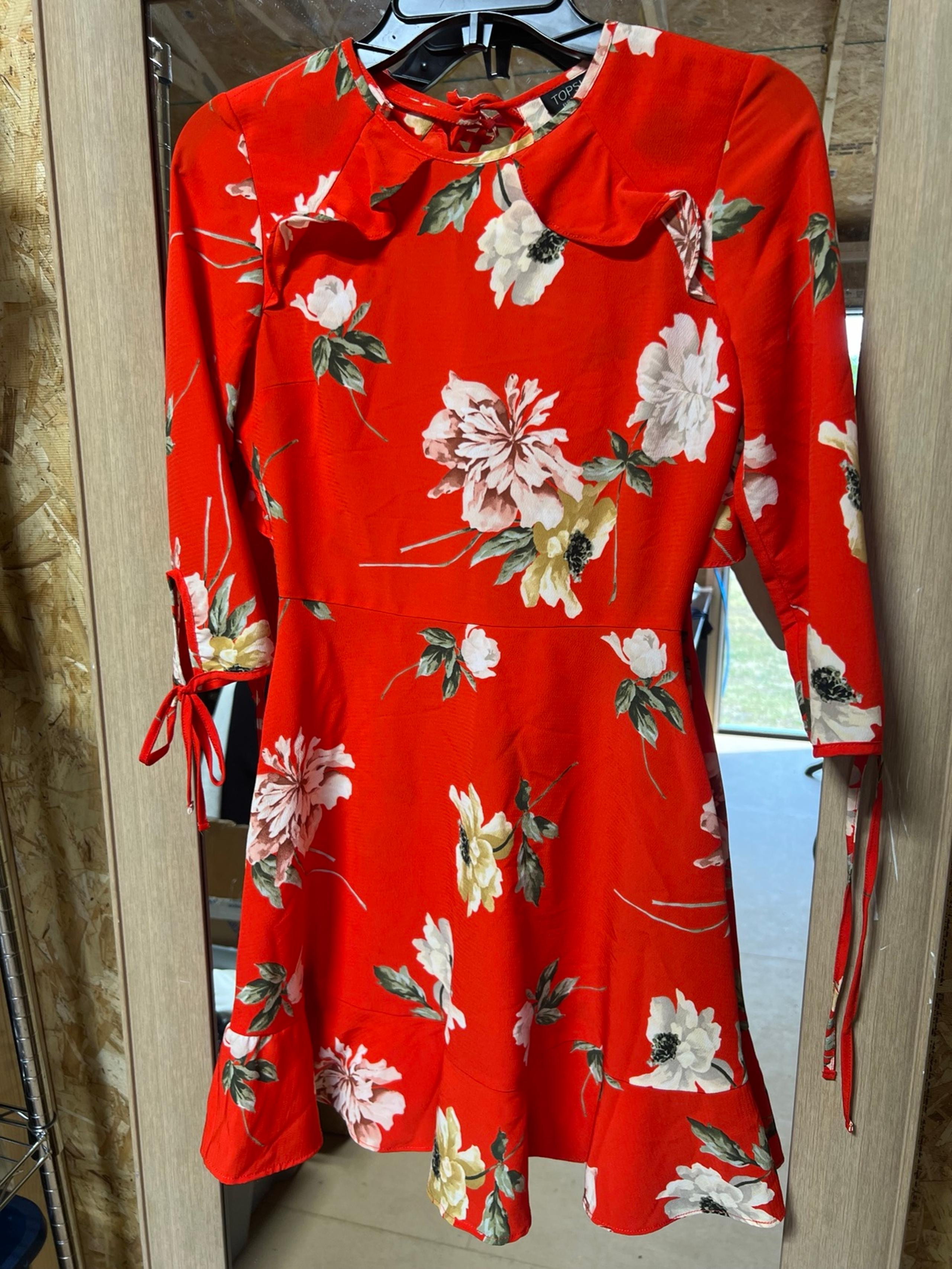 Topshop Orange Floral Dress- Size 2