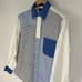 Paul Fredrick Classic Fit Button Up Dress Shirt Mens Size M Blue Color Block