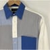 Paul Fredrick Classic Fit Button Up Dress Shirt Mens Size M Blue Color Block