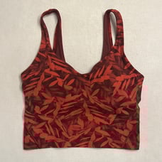 Lululemon Align Cropped Tank Top Spray Leaf Fireside Red Multi