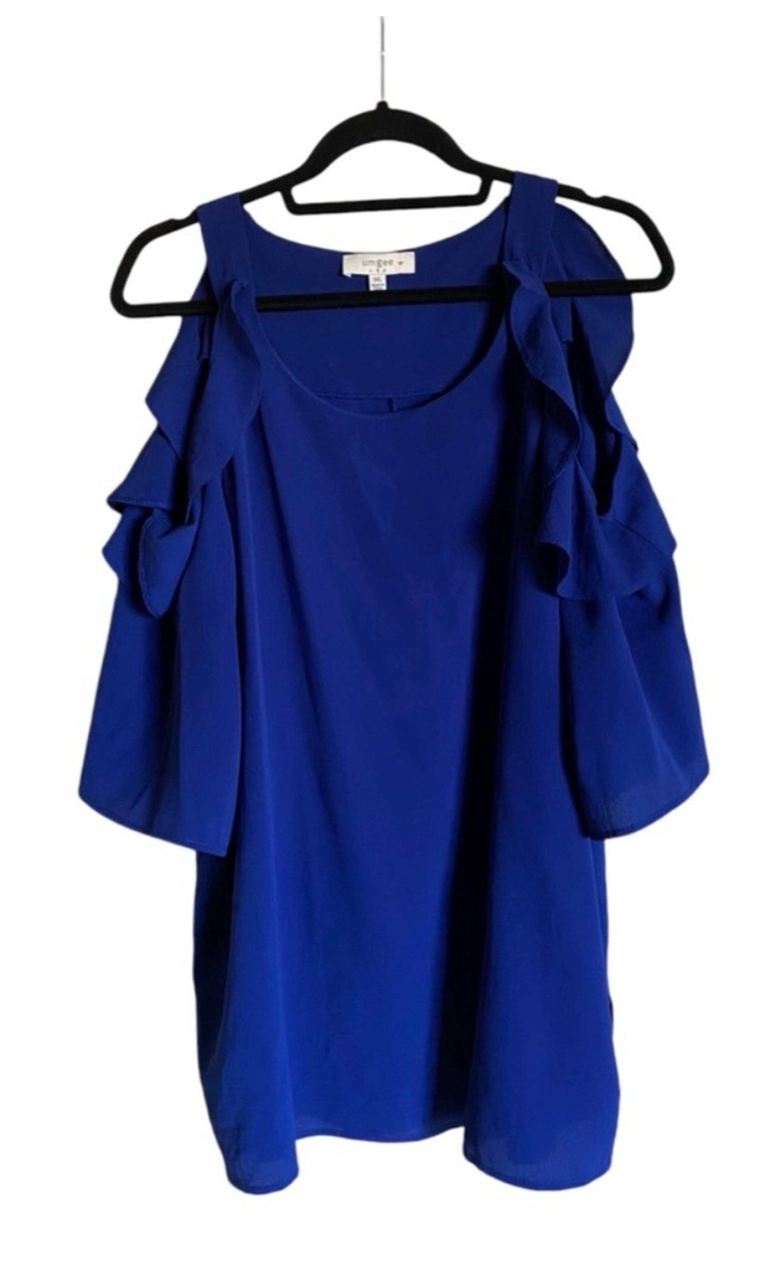 Women’s UMGEE Royal Blue Cold Shoulder Blouse Top XL