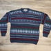 The Mens Store At Sears Sweater Medium Cotton Knit Multi Color Pullover VGT USA