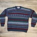 The Mens Store At Sears Sweater Medium Cotton Knit Multi Color Pullover VGT USA