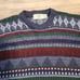 The Mens Store At Sears Sweater Medium Cotton Knit Multi Color Pullover VGT USA